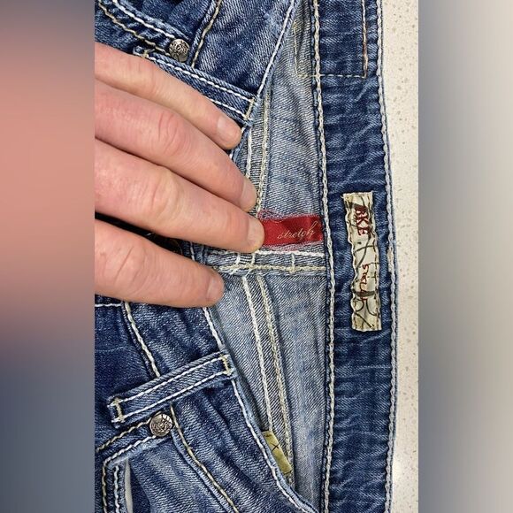 BKE 28x31.5 Stella Stretch Low Rise Distressed Bootcut Denim Jeans - Picture 8 of 10